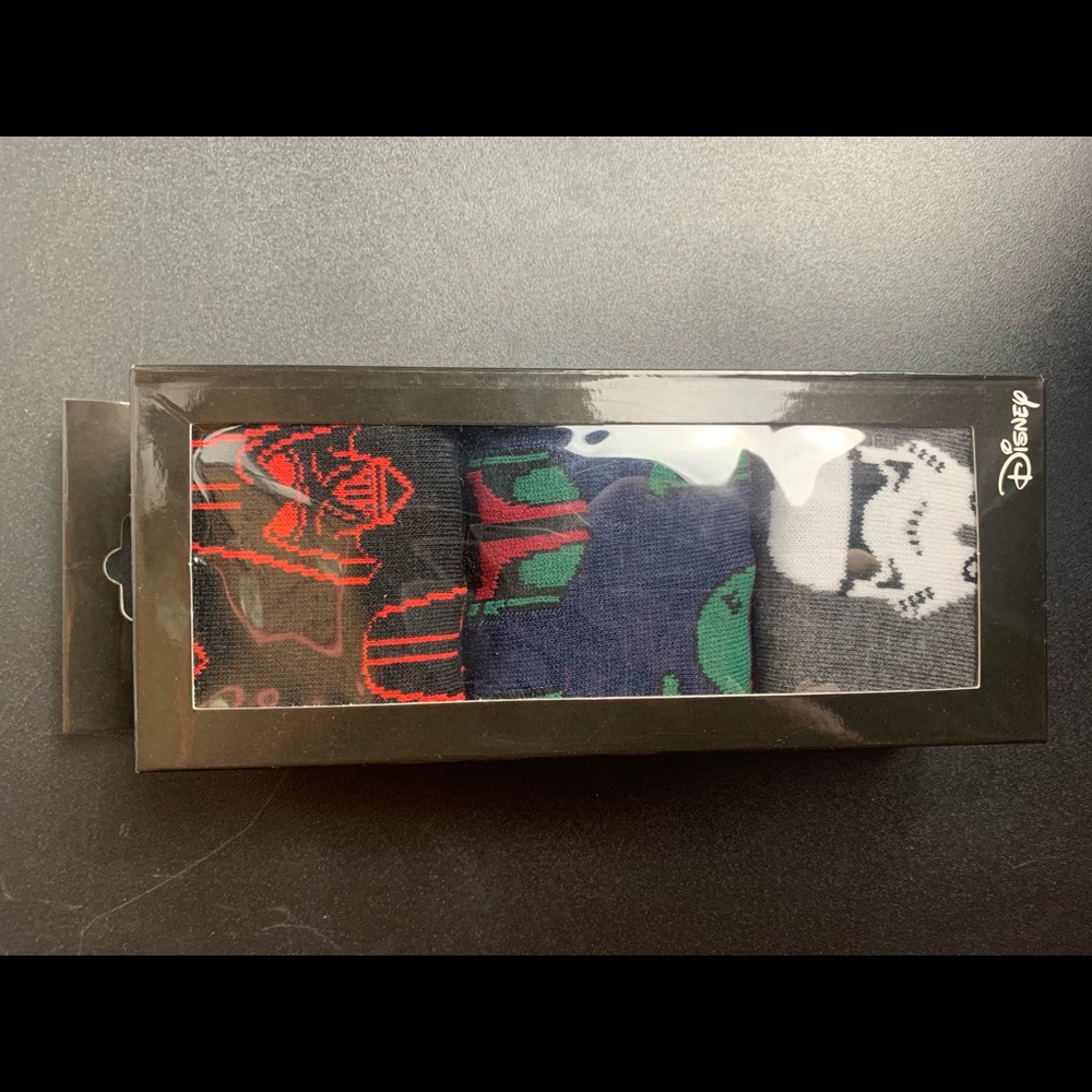 Star Wars Crew Socks 3 Pair Pack Size 6 to 12 (2021) Darth Vader Boba Fett New